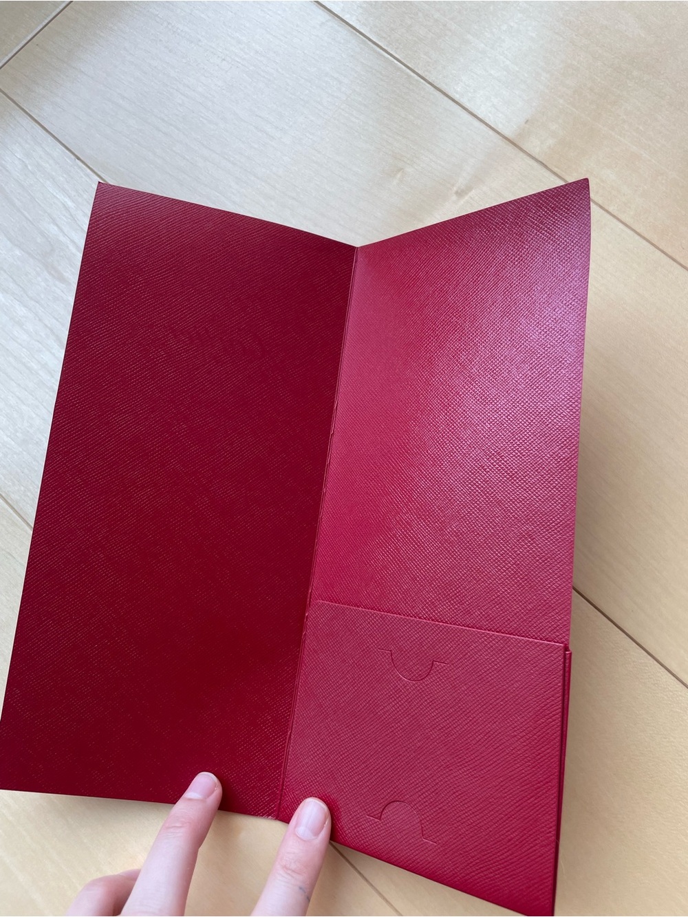 Cartier Gift Bag size 8" x 7" x 3" Red/Red Cord Handles And Receipt Envelope - Picture 9 of 16